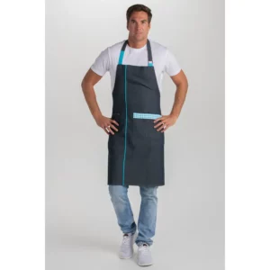 Delantal denim peto cuadro azul Dyneke 8968775: vista de conjunto con modelo.