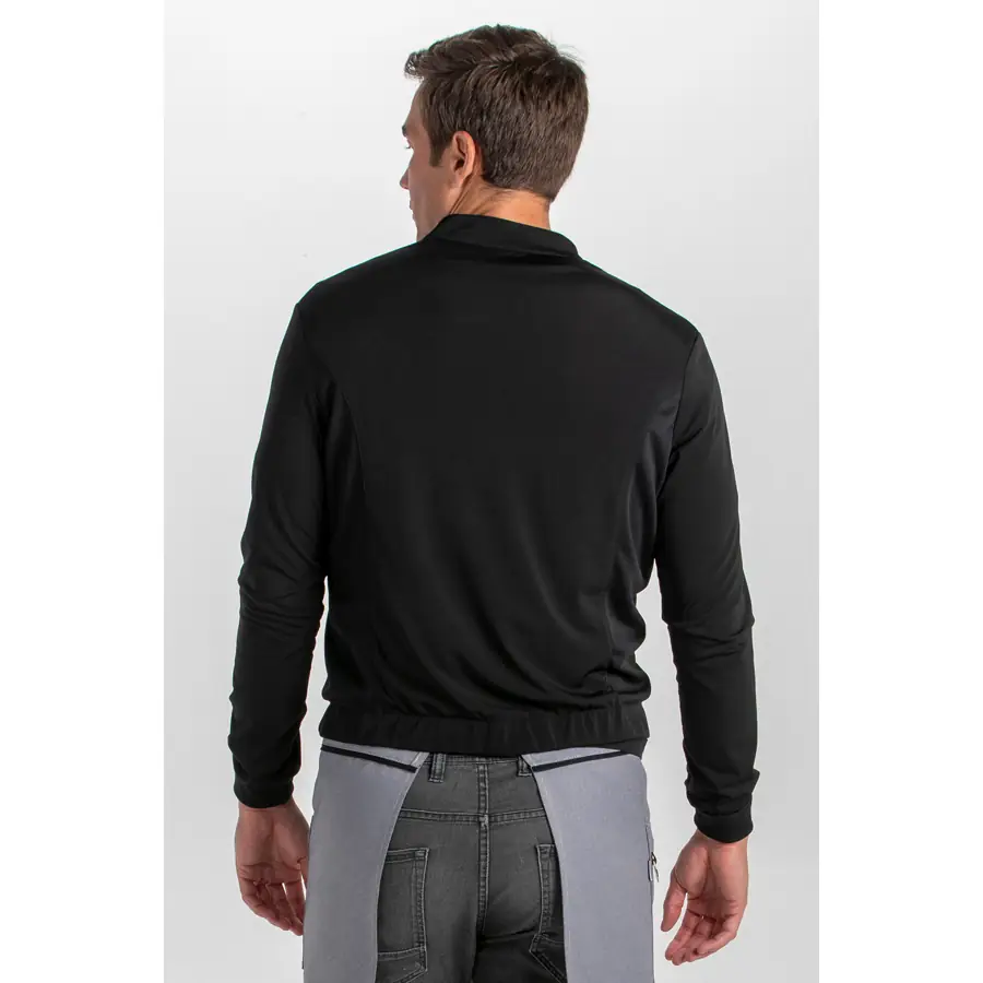 Chaqueta Dyneke 8976479 sport de hombre negra 2 Chaqueta cbro. punto negra con cremallera Dyneke 8976479: vista trasera con modelo.