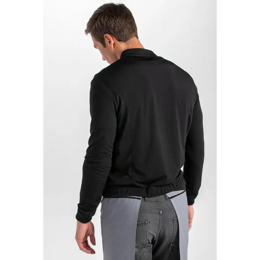 Chaqueta Dyneke 8976479 sport de hombre negra 4 Chaqueta cbro. punto negra con cremallera Dyneke 8976479: vista trasera con modelo.
