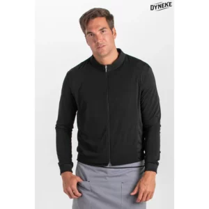 Chaqueta cbro. punto negra con cremallera Dyneke 8976479: vista frontal con modelo.