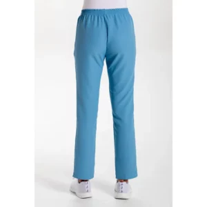 Pantalón c/ bolsillos microfibra azul denim Dyneke 9929490: vista trasera del pantalón con modelo.