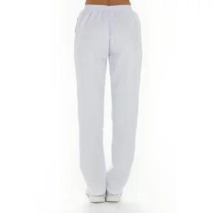 Pantalón blanco Dyneke con bolsillos: vista trasera con modelo.