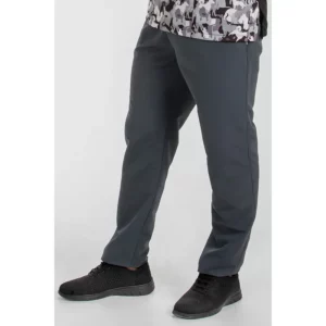 Pantalon microfibra gris Dyneke 9929576: vista de tres cuartos del pantalón con modelo.