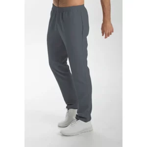 Pantalon microfibra gris Dyneke 9929576: vista de tres cuartos del pantalón con modelo.