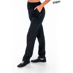 Pantalón microfibra negro Dyneke 9929578: vista lateral del pantalón con modelo.