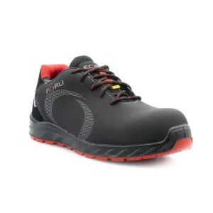Zapato de seguridad Forli FLORIDA negro/rojo, vista tres cuartos