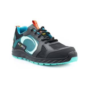 Zapato de seguridad Forli SIOUX negro/verde, vista tres cuartos