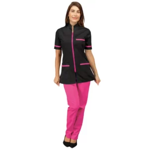 Casaca Florida Isacco 002560, Negro/Fucsia: prenda vestida, cuerpo entero