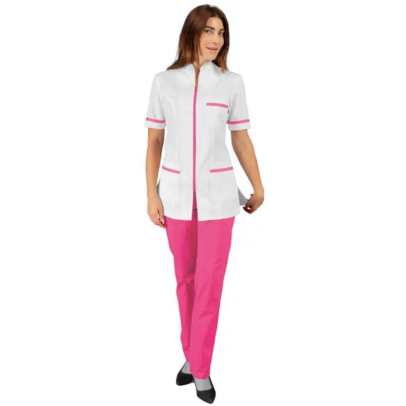 Casaca Isacco Florida 002586 2 Casaca Florida Isacco 002586, Blanco/Fucsia: prenda vestida, cuerpo entero