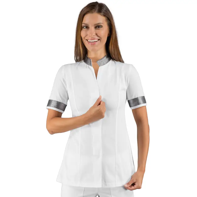 Casaca Isacco Hibiscus 002642 1 Casaca Hibiscus Isacco 002642, Blanco/Lurex silver: prenda vestida