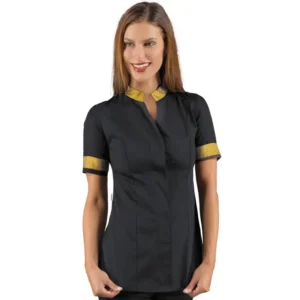 Casaca Hibiscus Isacco 002671, Negro/Lurex gold: prenda vestida