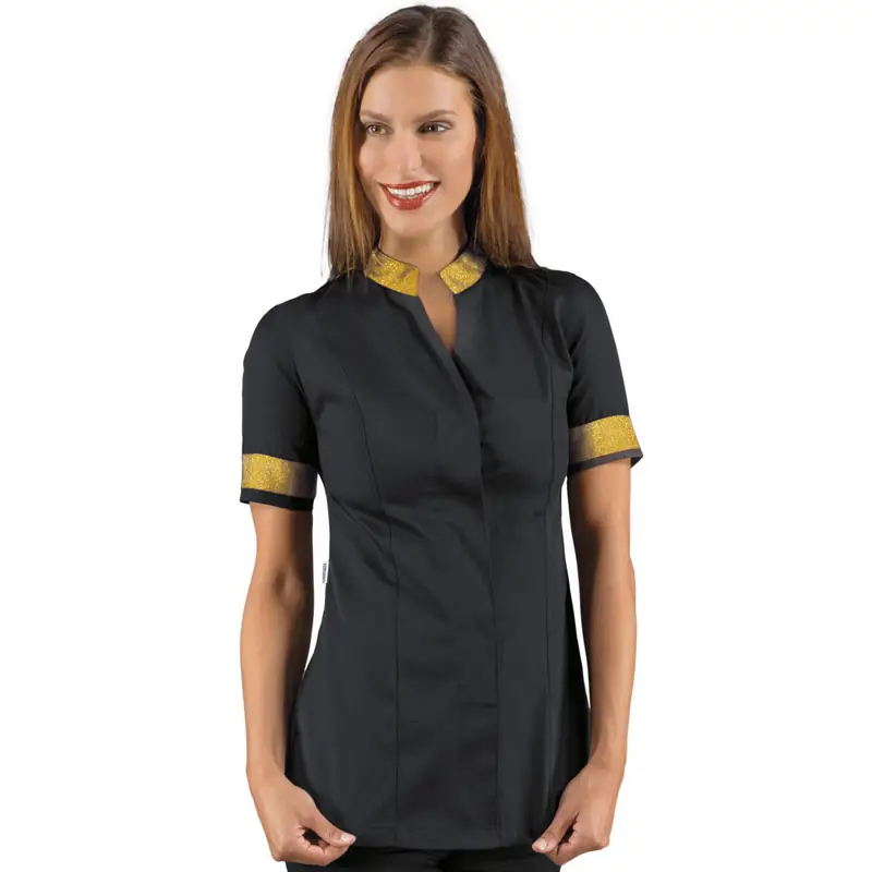 Casaca Isacco Hibiscus 002671 1 Casaca Hibiscus Isacco 002671, Negro/Lurex gold: prenda vestida
