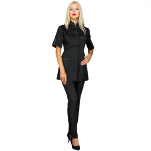 Casaca Antigua M/M Isacco 003001M, Negro/Ribete Gris: prenda vestida, cuerpo entero