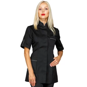 Casaca Antigua M/M Isacco 003001M, Negro/Ribete gris: prenda vestida
