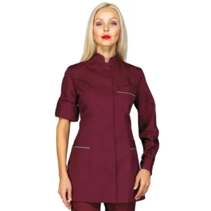 Casaca Antigua Isacco 003003, Burdeos/Ribete gris: prenda vestida