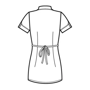 Kimono Isacco Tahiti 004570, color Blanco, esquema posterior