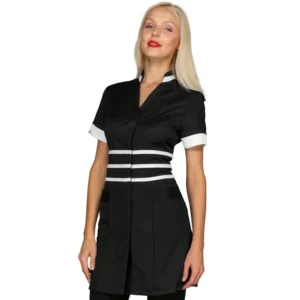 Casaca Isacco Cheyenne 004920, color Negro/Blanco, vista frontal con modelo