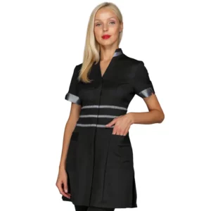 Casaca Isacco Cheyenne 004972, color Negro/Lurex silver, vista frontal con modelo