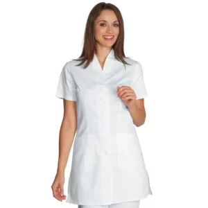 Casaca Isacco Antibe 005700, color Blanco, vista frontal con modelo