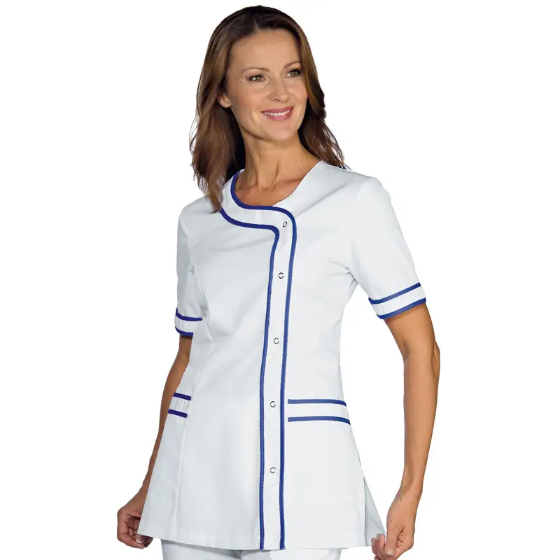 Casaca Isacco Brasilia 005806 1 Casaca Isacco Brasilia 005806, color Blanco/Blu cina, manga corta, vista con modelo