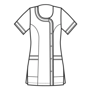 Casaca Isacco Brasilia 005826, color Blanco/Mela, manga corta, esquema frontal