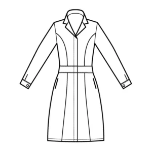 Vestido Isacco Mayflower Tecnostretch 007100, color Blanco, esquema frontal
