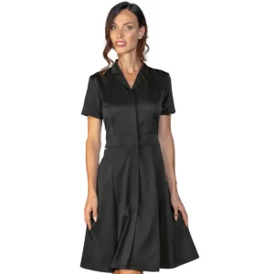 Vestido Isacco Mayflower Tecnostretch 007101M, color Negro, vista frontal con modelo