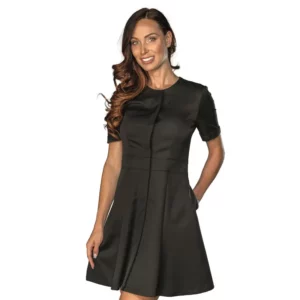 Vestido Isacco Salonicco Bohème 007211M, color Negro, vista frontal con modelo