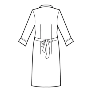 Uniforme Isacco Kinshasa 007301 con delantal, color Negro/Blanco, esquema posterior