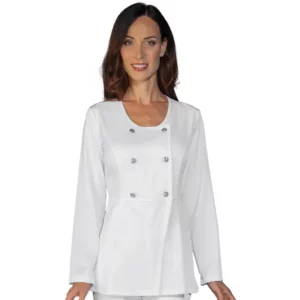 Casaca Isacco Malta Tecnostretch 007410, color Blanco, vista frontal con modelo