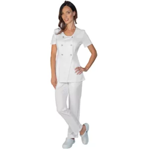 Casaca Isacco Malta Tecnostretch 007410M, color Blanco, vista frontal completa con modelo