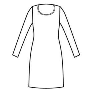 Vestido Isacco Sidney Jersey Milano 007491, color Negro, esquema frontal