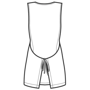 Casulla Isacco Papeete 013003, color Raya burdeos, esquema posterior