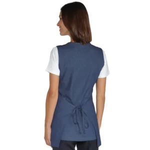 Casulla Isacco Papeete 013077, color Jeans, vista posterior con modelo
