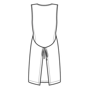 Casulla Isacco Papeete Long 013500, color Blanco, esquema posterior
