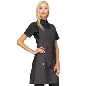 Casulla Isacco Papeete Long 013541, color Black jeans, vista frontal con modelo