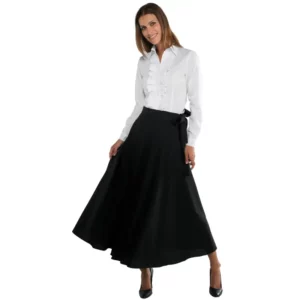 Falda Isacco Broadway 032131, Negro, vista frontal con modelo