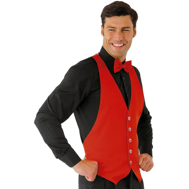 Chaleco Isacco Bolero 035007 1 Chaleco Isacco Bolero 035007, color Rojo, vista frontal con modelo