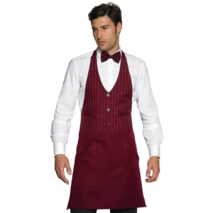 Delantal chaleco Isacco Garcon 037083, color Oporto, vista frontal con modelo