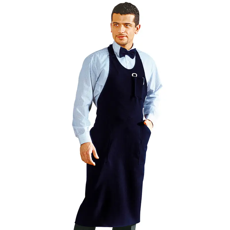 Delantal con peto Isacco Sommelier 049002 1 Delantal con peto Isacco Sommelier 049002, Blu, vista frontal con modelo