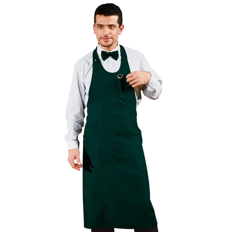 Delantal con peto Isacco Sommelier 049004 1 Delantal con peto Isacco Sommelier 049004, Verdone, vista frontal con modelo