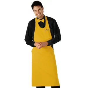 Delantal con peto Isacco Sommelier 049014, Sole, vista frontal con modelo