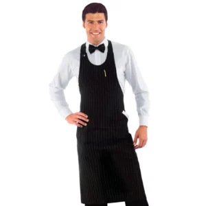 Delantal con peto Isacco Sommelier 049018, Liverpool, vista frontal con modelo