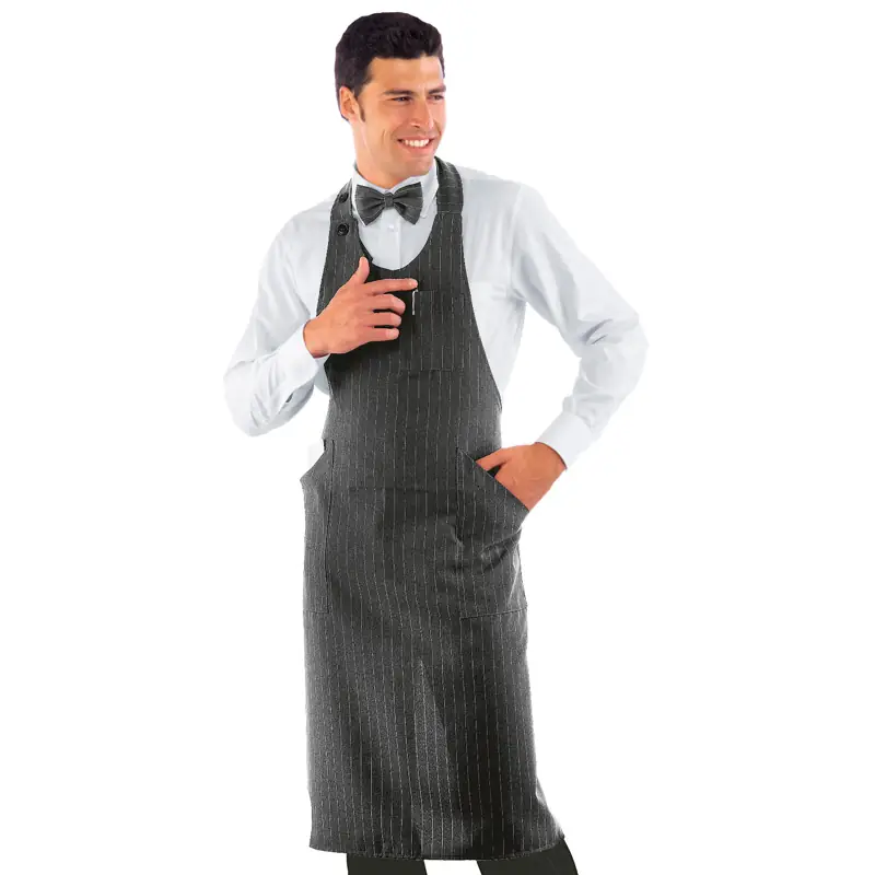 Delantal con peto Isacco Sommelier 049019 1 Delantal con peto Isacco Sommelier 049019, Lincoln, vista frontal con modelo