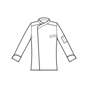 Chaqueta de cocina Bilbao Isacco 059334: esquema frontal