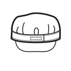Gorra Isacco Sam 072016, Lino, esquema de vista trasera
