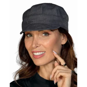 Gorra Isacco Sam 072081, Stone black, vista con modelo
