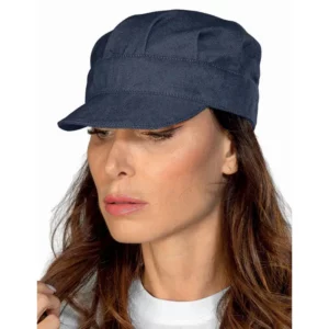 Gorra Isacco Sam 072082, Stone jeans, vista con modelo