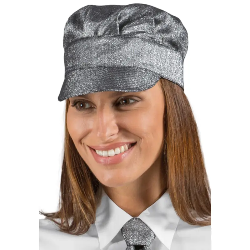 Gorra Isacco Sam 072142 1 Gorra Isacco Sam 072142, Lurex silver, vista con modelo