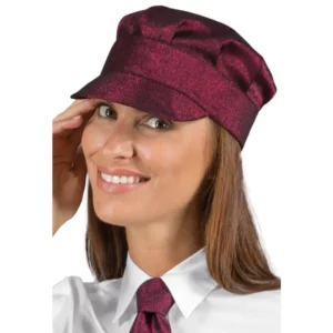 Gorra Isacco Sam 072143, Lurex 03, vista con modelo